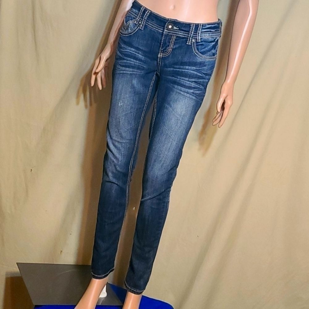 Twentyone Black Skinny Jeans, Rhinestone & Studded Design